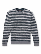 Loro Piana - Slim-Fit Space-Dyed Cotton and Silk-Blend Sweater - Blue