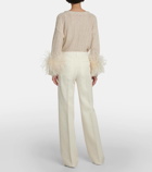 Valentino High-rise wool and silk wide-leg pants