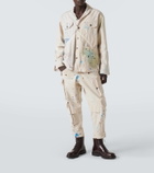 Greg Lauren Painters printed cotton cargo pants