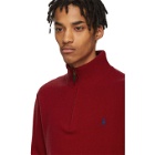 Polo Ralph Lauren Red Wool Half-Zip Sweater