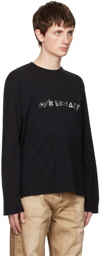 Our Legacy Black Abstract Embroidery Long Sleeve T-Shirt