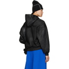 Balenciaga Black Cropped Zip-Up Hoodie