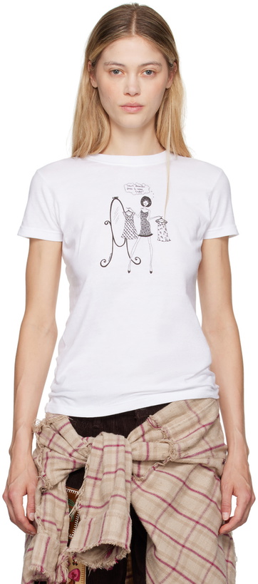 Photo: Anna Sui White Shopping Girls Fitted T-Shirt