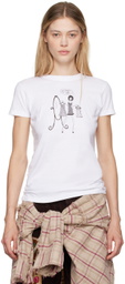 Anna Sui White Shopping Girls Fitted T-Shirt