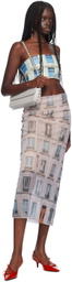 ABRA Beige Tube Windows Midi Skirt