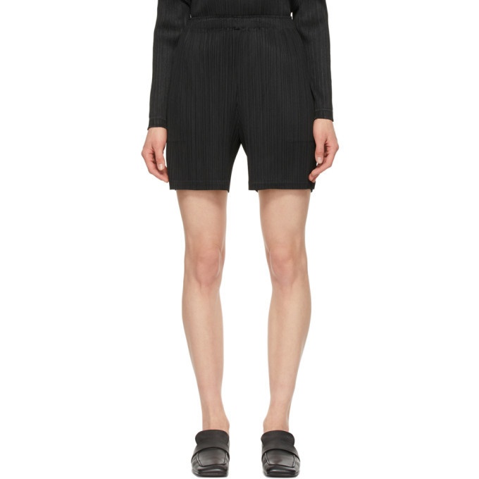 Photo: Pleats Please Issey Miyake Black Monthly Colors June Shorts