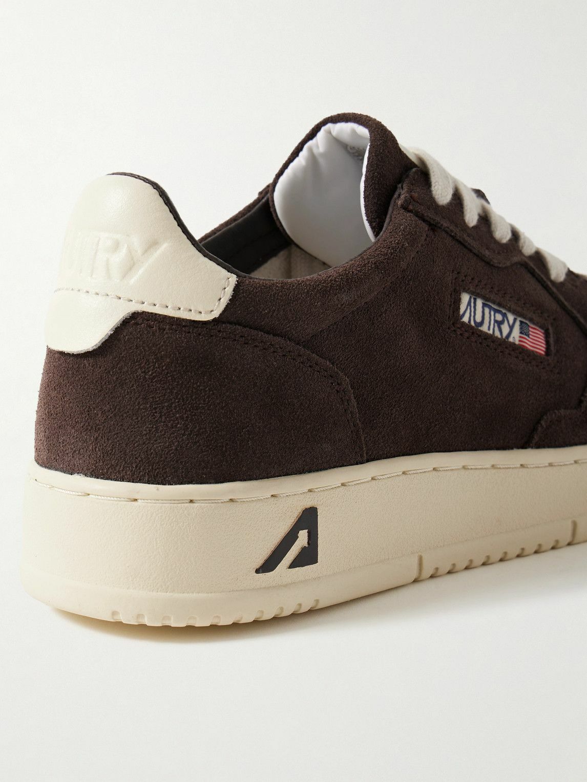 Autry - Medalist Leather-Trimmed Suede Sneakers - Brown Autry