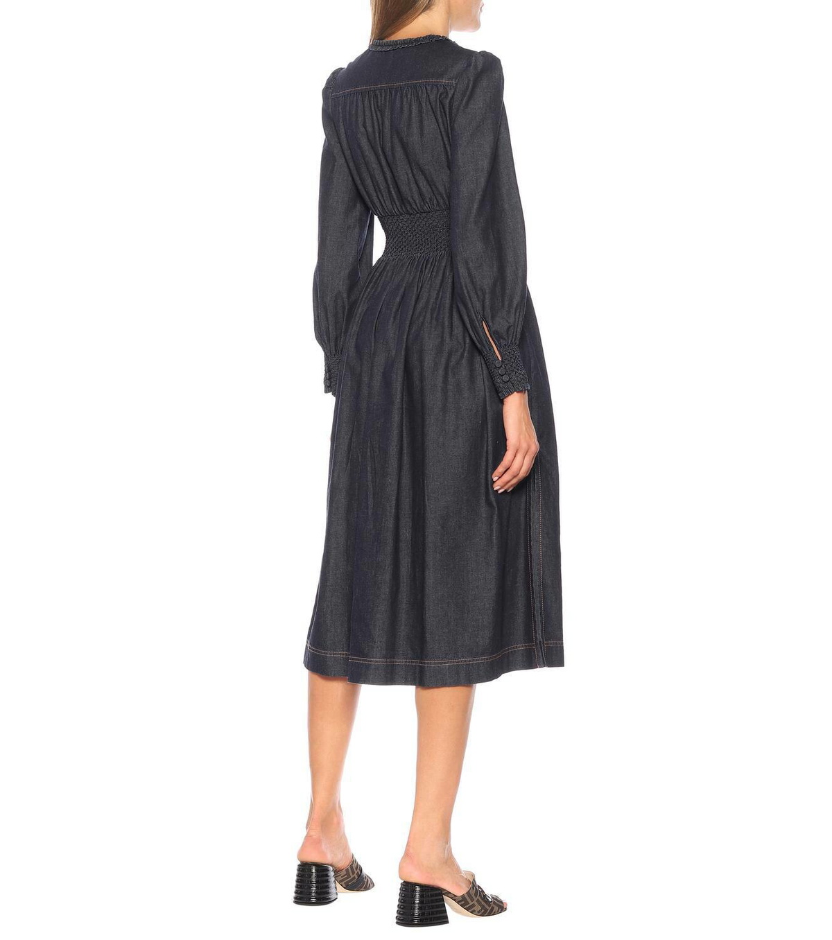 Fendi Cotton-chambray midi dress