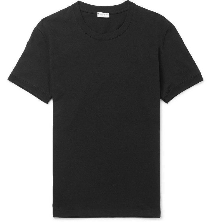 Photo: Dolce & Gabbana - Stretch-Cotton Jersey T-Shirt - Men - Black