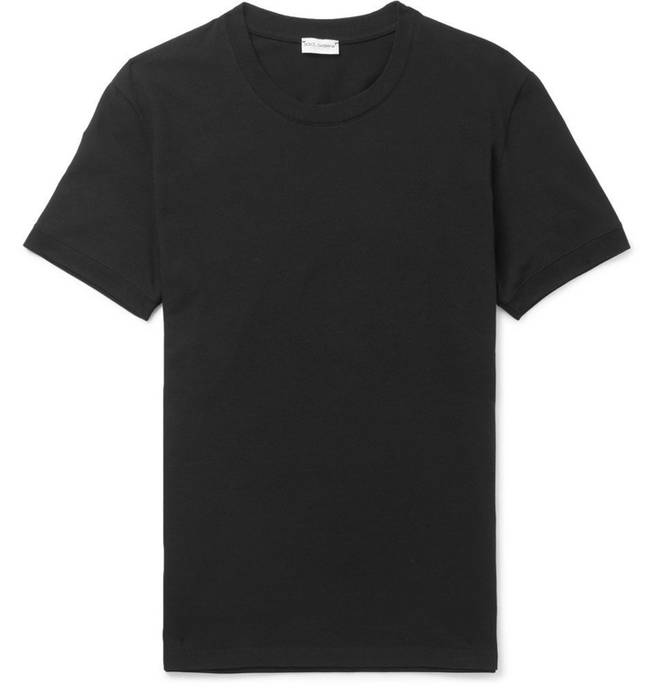 Photo: Dolce & Gabbana - Stretch-Cotton Jersey T-Shirt - Men - Black