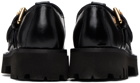 Moschino Black Buckle Loafers