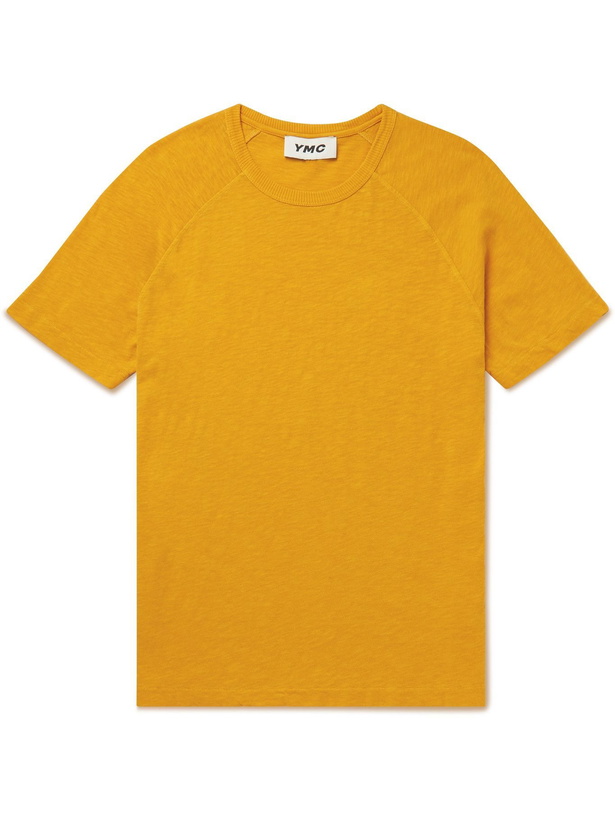 Photo: YMC - Television Pigment-Dyed Organic Cotton-Jersey T-Shirt - Yellow