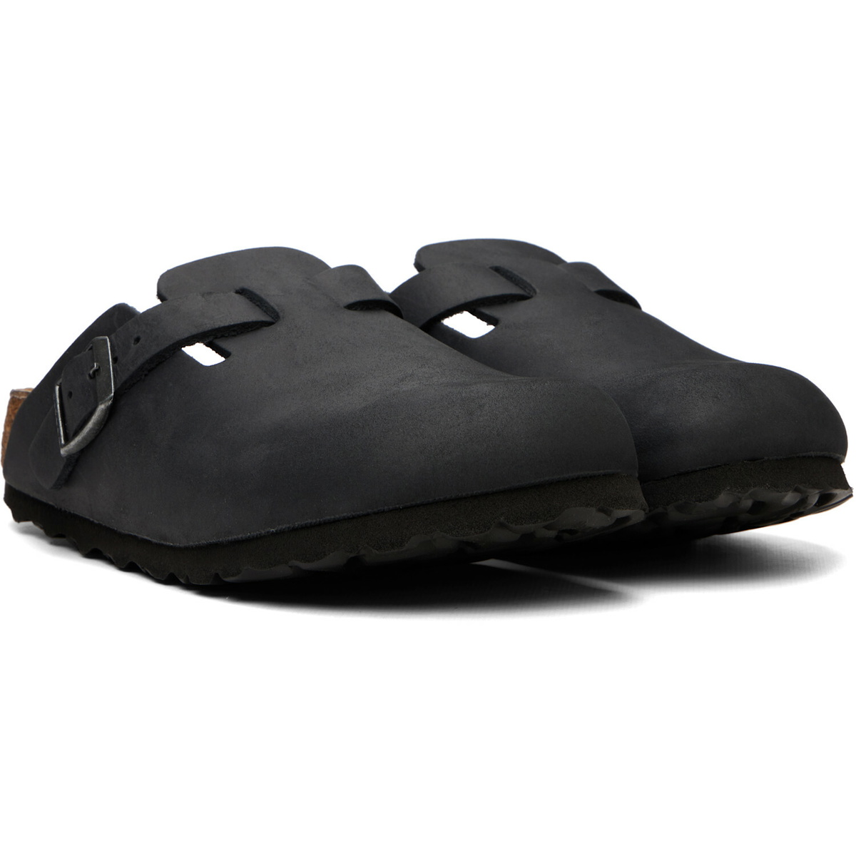 Birkenstock Black Narrow Boston Oiled Leather Loafers
