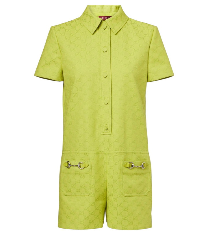 Photo: Gucci Horsebit GG Canvas romper