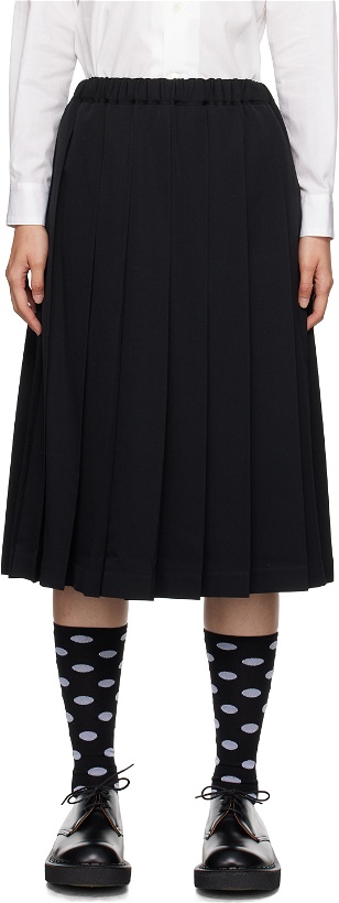 Photo: Comme des Garçons Girl Black Pleated Midi Skirt
