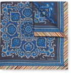 Paul Smith - Paisley-Print Silk-Twill Pocket Square - Blue