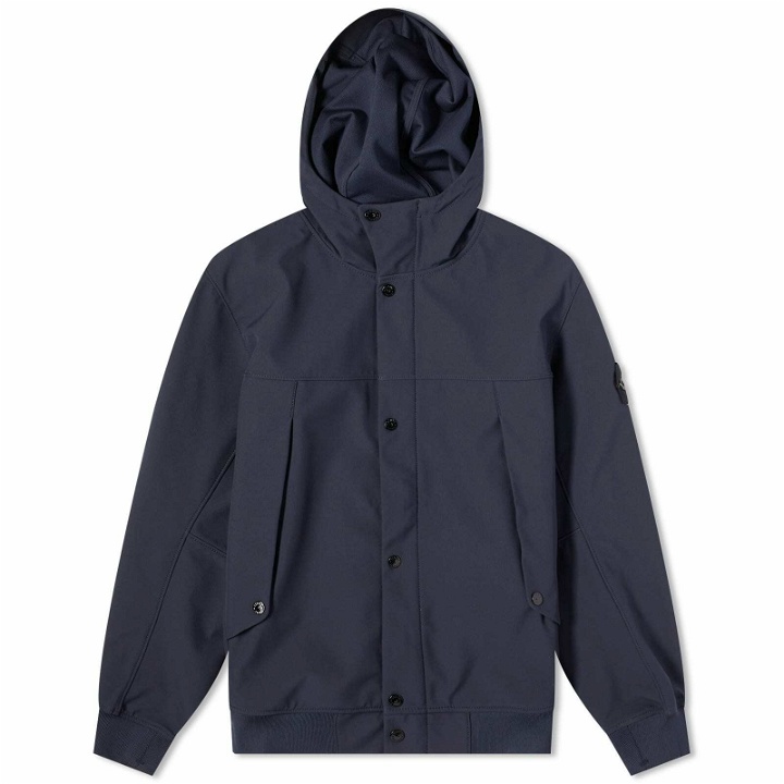 Photo: Stone Island Men's Soft Shell-R Hooded Jacket in Navy