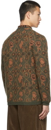 BEAMS PLUS Floral Jacquard Cardigan