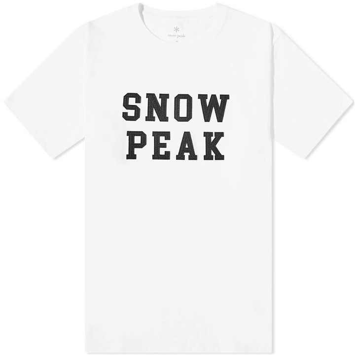 Photo: Snow Peak Men's Felt Logo T-Shirt in White