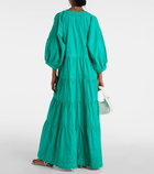 Juliet Dunn Tiered cotton poplin maxi dress