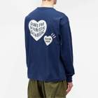 Human Made Men's Long Sleeve Double Heart T-Shirt in Navy