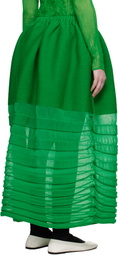 ISSEY MIYAKE Green December Moving Knit Midi Skirt