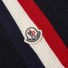 Moncler Men's Tricolore Striped Logo Scarf in Navy