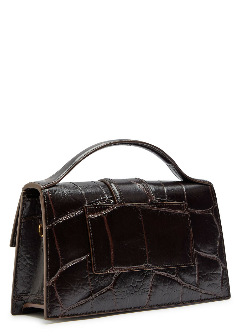 Jacquemus Le Grande Bambino Crocodile-effect Leather top Handle bag - Brown - One Size