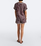 Veronica Beard Tennison printed cotton-blend shorts