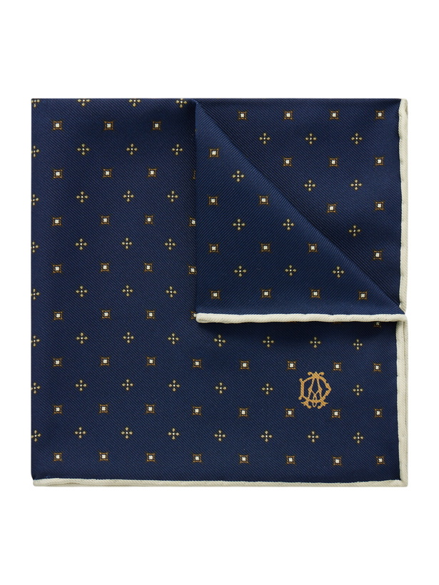 Photo: Dunhill - Floral-Jacquard Silk Pocket Square