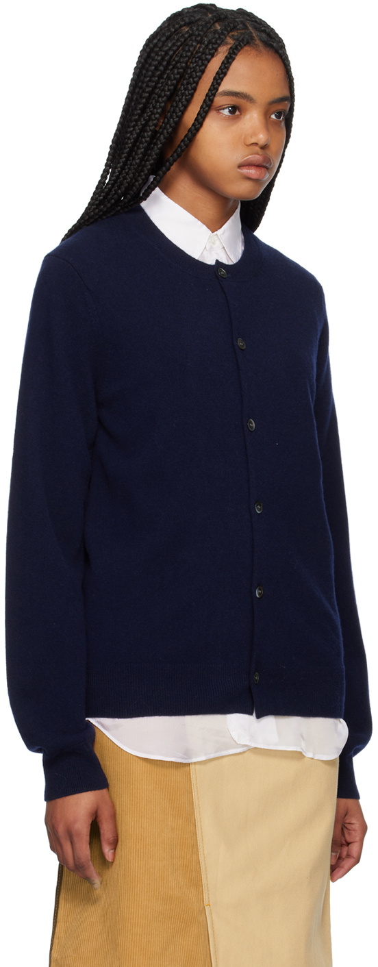 Comme des Garçons Shirt Navy Crewneck Cardigan