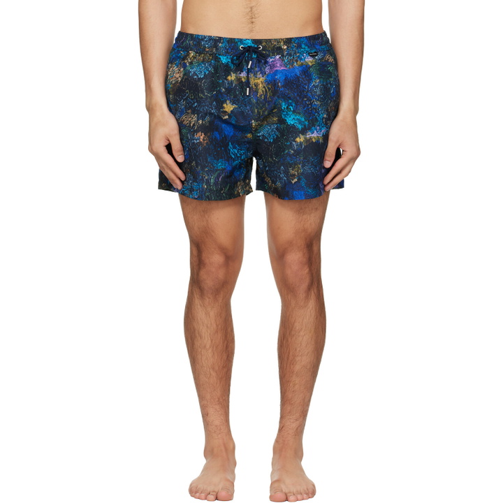 Photo: Paul Smith Blue Engrained Blue Swim Shorts