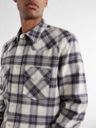 Nili Lotan - Travis Checked Cotton-Flannel Shirt - Gray