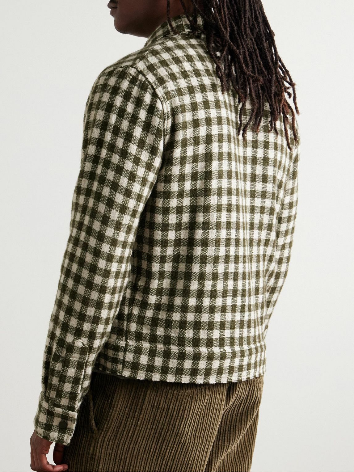 The Elder Statesman - Decon Gingham Cashmere Jacket - Green