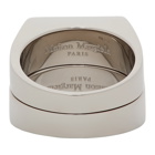Maison Margiela Silver and Black Dual Stackable Rings