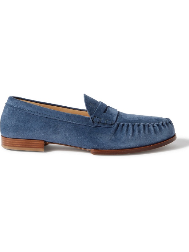 Photo: TOD'S - Suede Penny Loafers - Blue