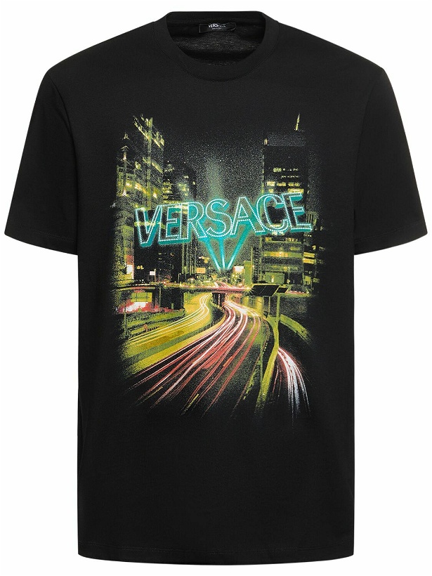 Photo: VERSACE - Versace Lights Printed Cotton T-shirt