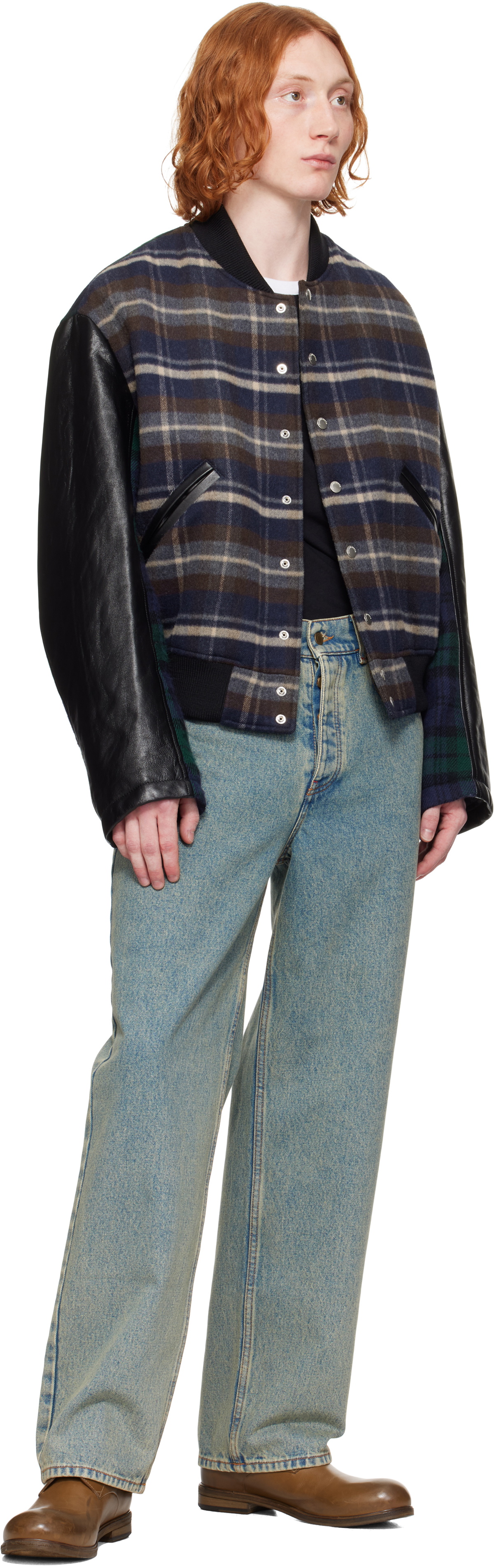 Marine Serre Multicolor Regenerated Tartan Scarves Bomber Jacket