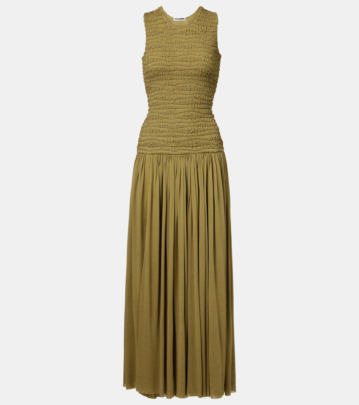 Jil Sander Shirred plissé maxi dress