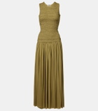 Jil Sander Shirred plissé maxi dress