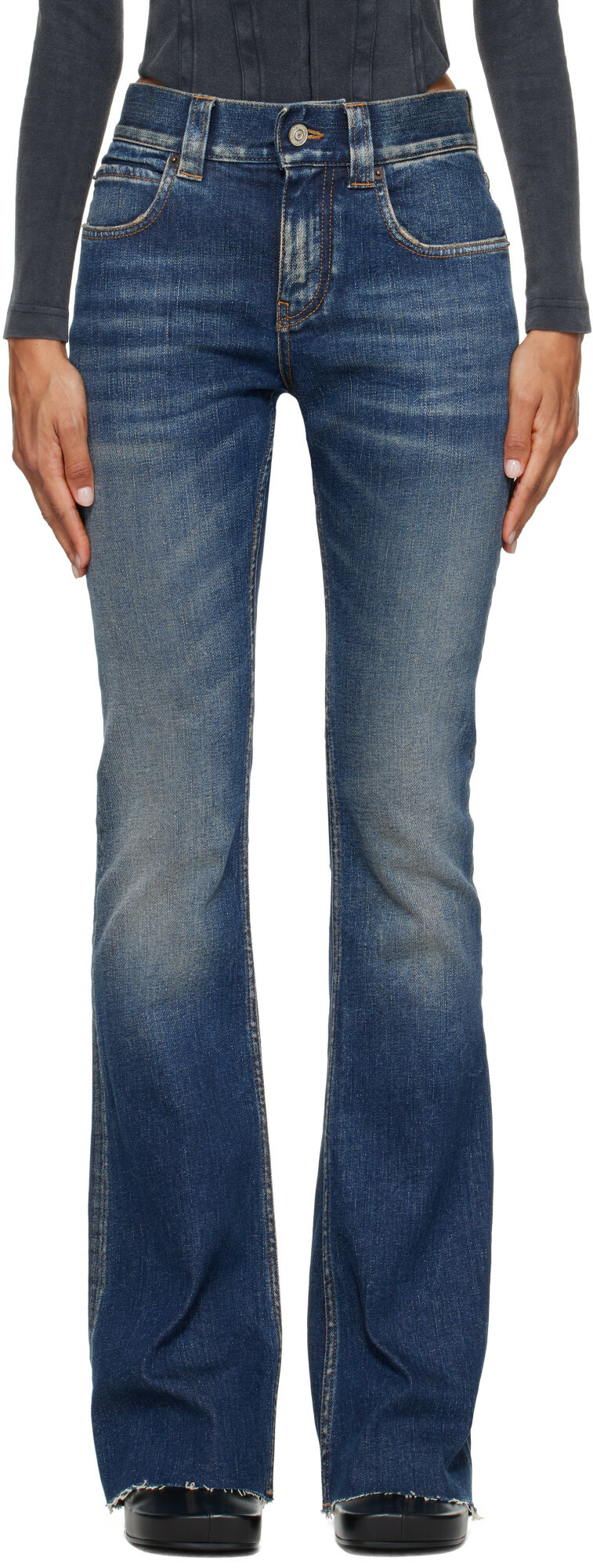Balenciaga Double front effect denim pants Balenciaga