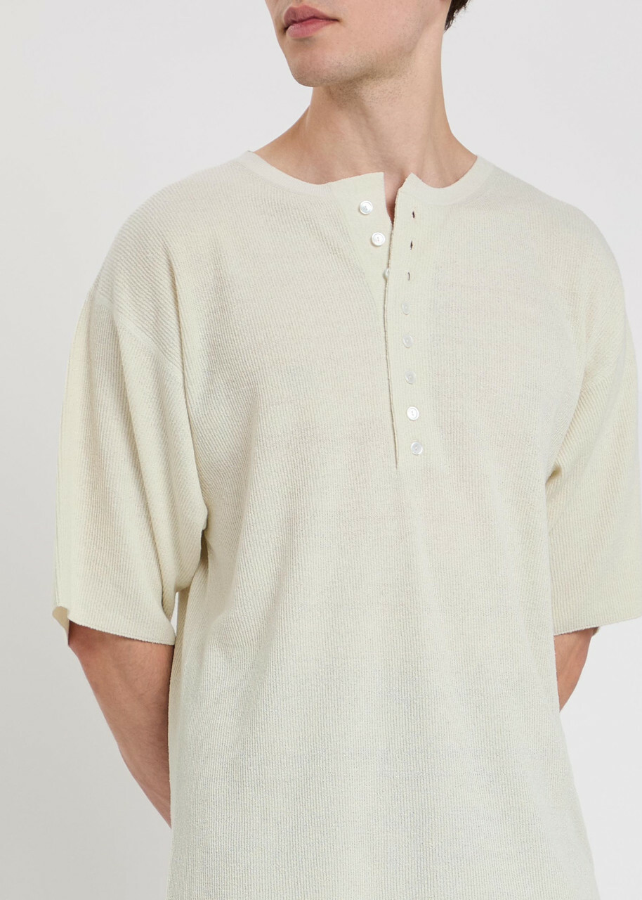 Calvin Klein Round-neck Ribbed-knit Silk top White