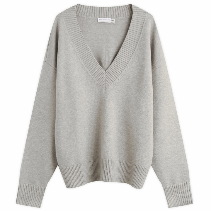 Photo: Good American Women's Knit Deep V Knit Sweater in Melange Grey
