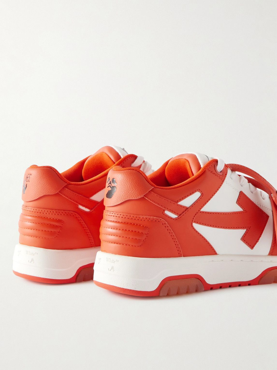 Off-White - Men - Out of Office Leather Sneakers Orange - EU 41