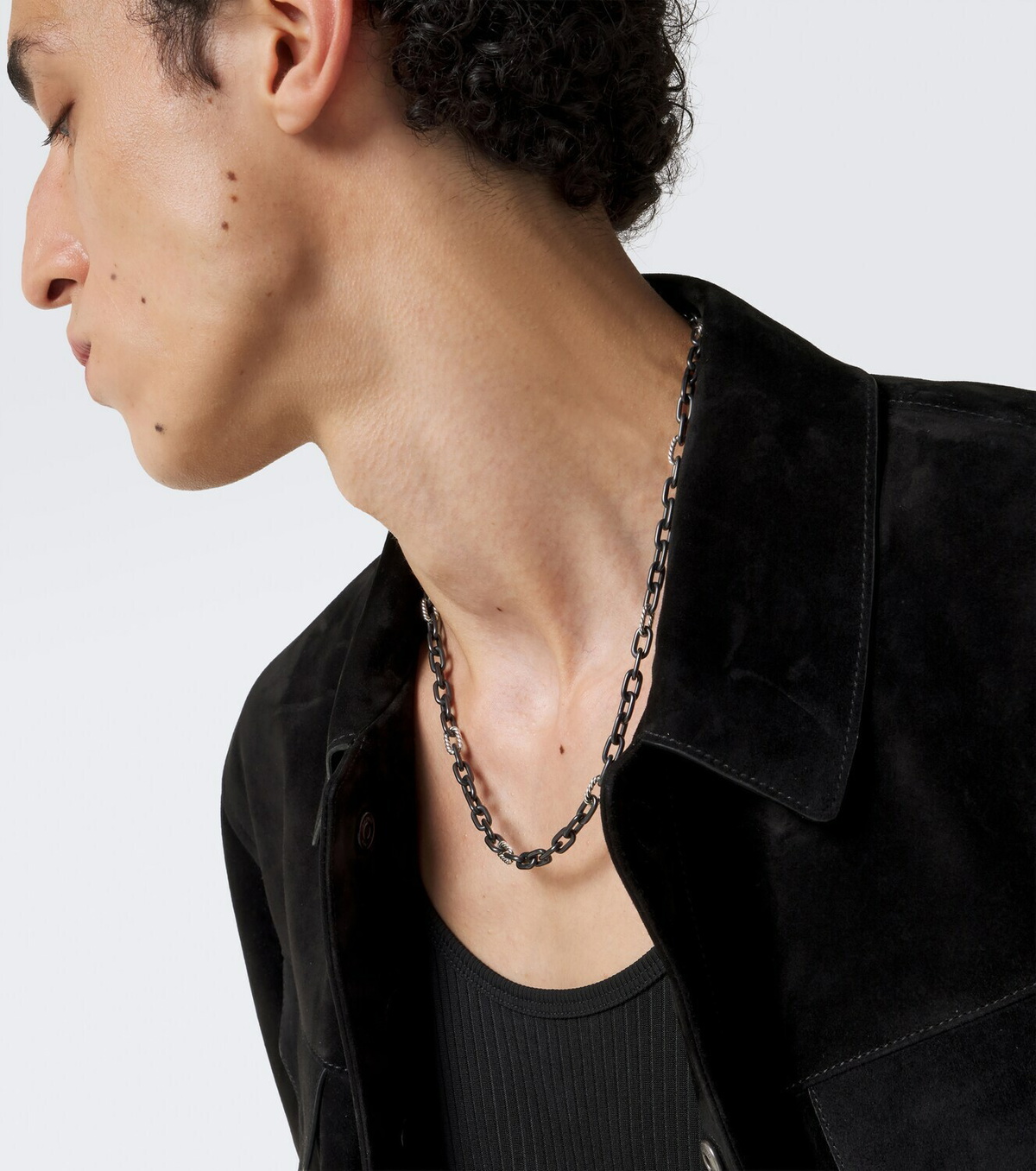 David Yurman DY Madison® titanium and sterling silver chain necklace