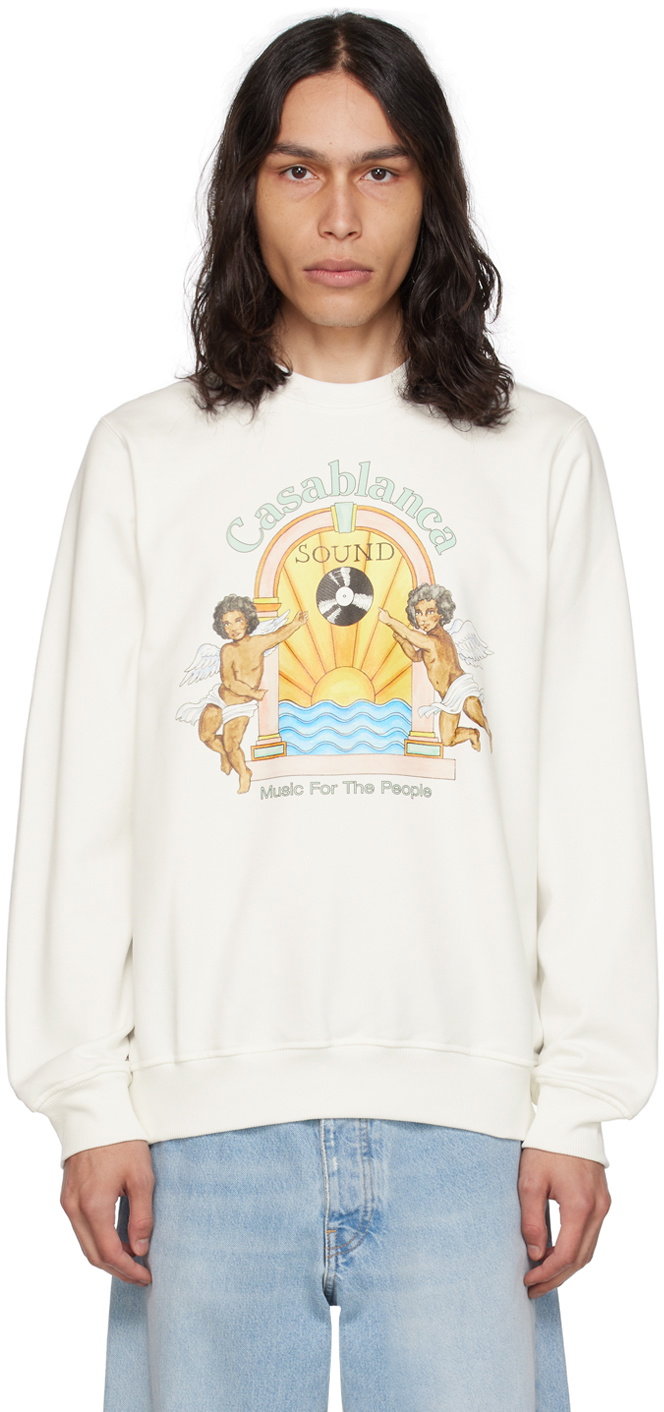 Casablanca White 'Music For The People' Sweatshirt Casablanca