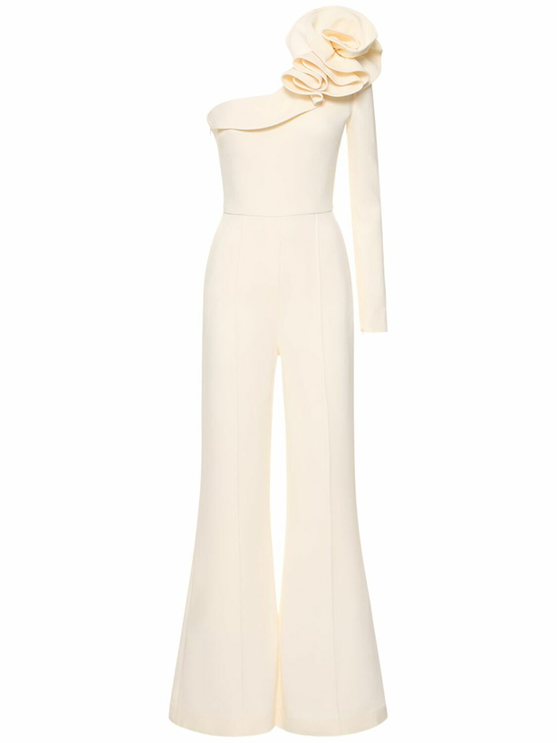 Photo: ELIE SAAB - Cady One Shoulder Jumpsuit W/ Ruffles