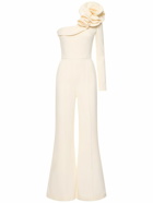 ELIE SAAB - Cady One Shoulder Jumpsuit W/ Ruffles