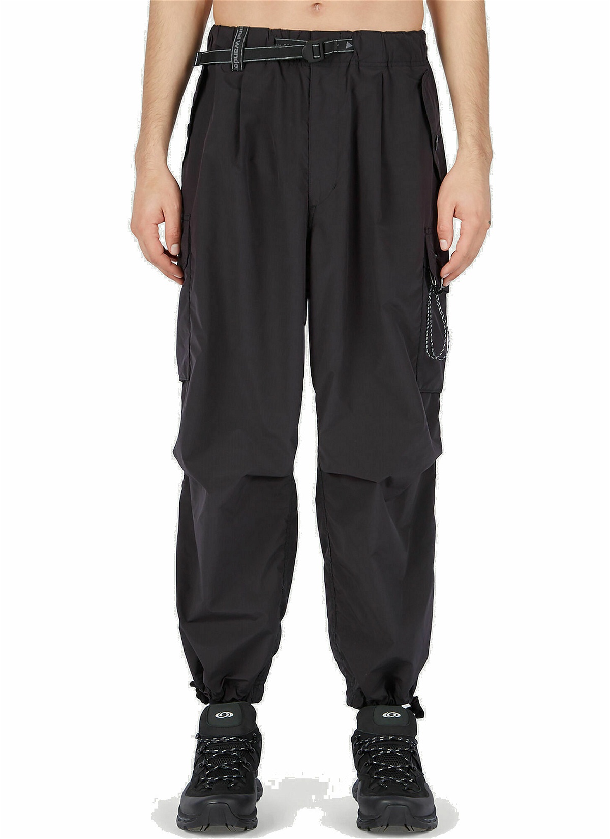 And Wander - Oversized Cargo Pants in Black and Wander
