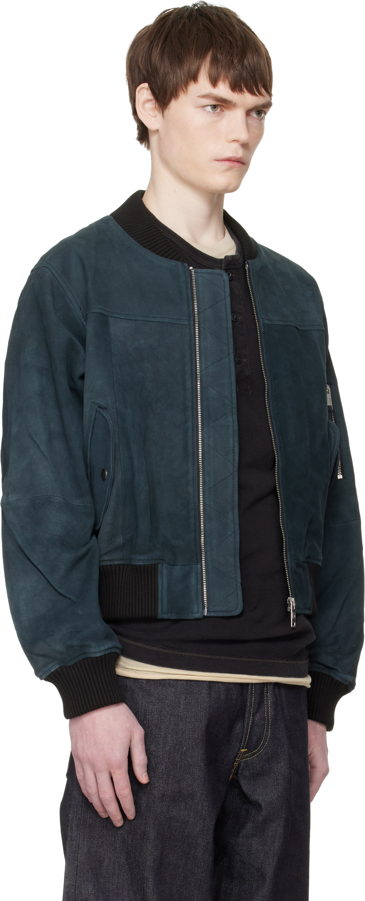 Deadwood Black Bofinger Suede Bomber Jacket